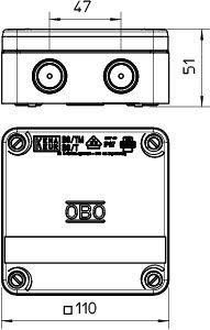  Коробка распределительная ОП 110х110х51мм IP67 B 9T M 5 OBO 2001845 