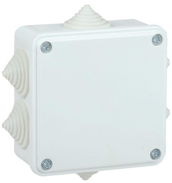  Коробка распаячная ОП КМ 100х100х45 IP44 6 вводов бел. IEK UKO11-100-100-045-K01-44 