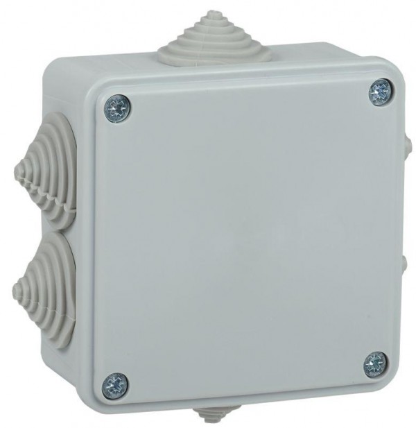  Коробка распаячная ОП КМ 100х100х45 IP44 6 вводов (RAL7035) IEK UKO11-100-100-045-K41-44 