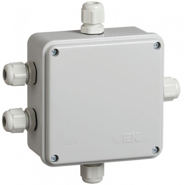  Коробка распаячная ОП 100х100х50 IP55 КМ41330 PG9 IEK UKO10-100-100-050-K51-55 