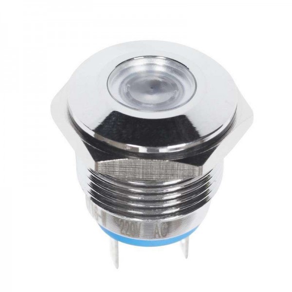  Индикатор металл. d16 220В подсветка бел. LED Rexant 36-4834 