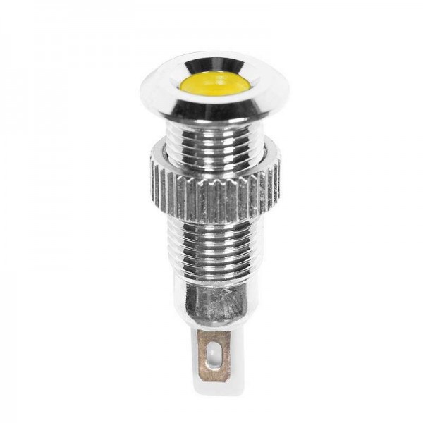  Индикатор металл. d8 12В подсветка желт. LED Rexant 36-4717 