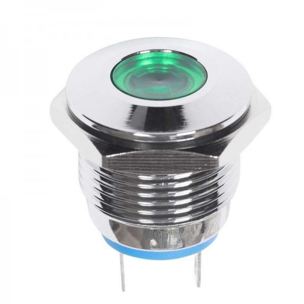  Индикатор металл. d16 220В подсветка зел. LED Rexant 36-4833 