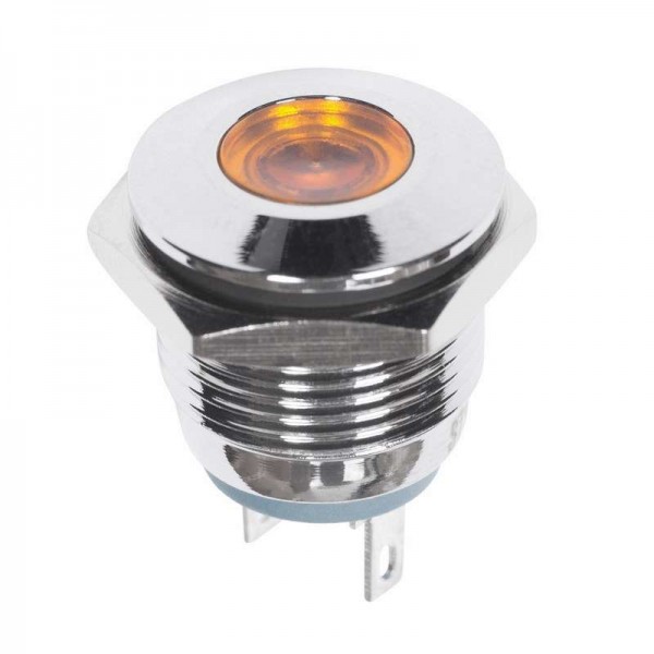  Индикатор металл. d16 12В подсветка желт. LED Rexant 36-4812 