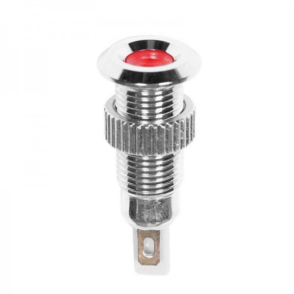  Индикатор металл. d8 220В подсветка красн. LED Rexant 36-4720 