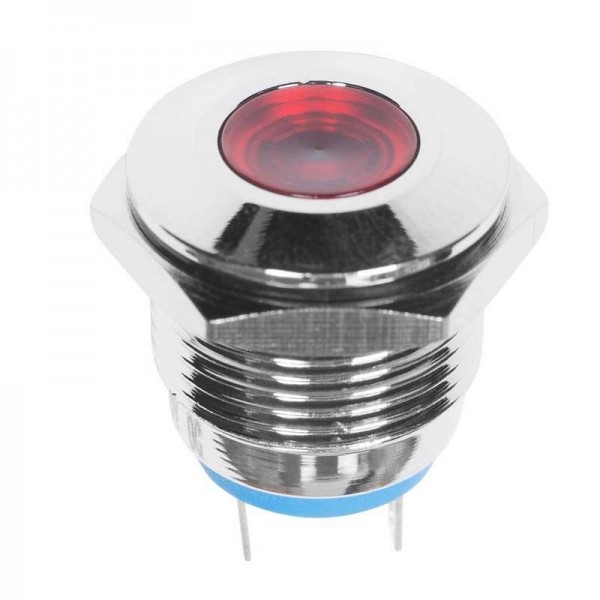  Индикатор металл. d16 12В подсветка красн. LED Rexant 36-4810 