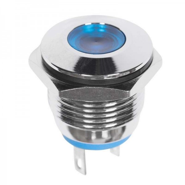  Индикатор металл. d16 12В подсветка син. LED Rexant 36-4811 