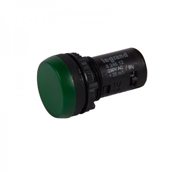  Лампа сигнальная монобл.230В зел. Osmoz Leg 024612 