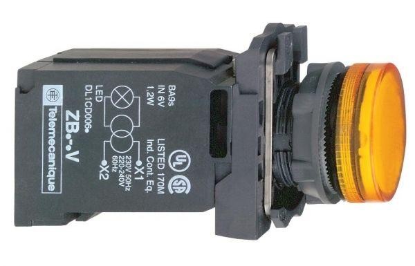  Лампа сигнальная 22мм 230В желт. SchE XB5AV45 