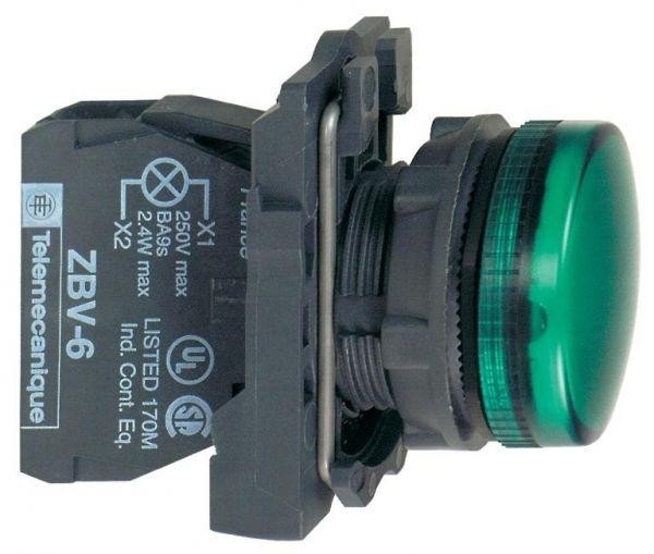  Лампа сигнальная 22мм 250В зел. SchE XB5AV63 