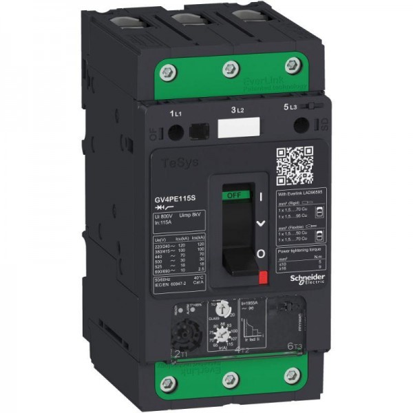  Выключатель автоматический GV4PE T/M 50А 100кА SchE GV4PE50S 