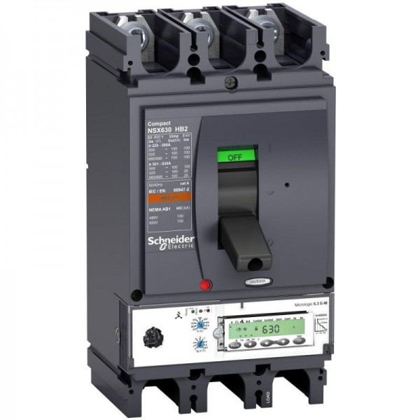  Выключатель авт. 3п MIC6.3E-M 500А NSX630HB2 (100кА при 690В) SchE LV433748 