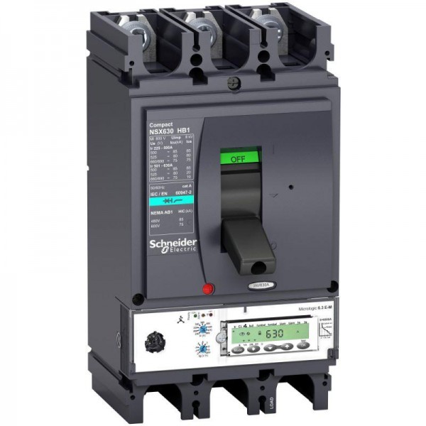  Выключатель авт. 3п MIC6.3E-M 500А NSX630HB1 (75кА при 690В) SchE LV433728 