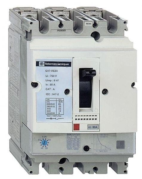  Выключатель авт. защиты двиг. RE80 (48-80A) SchE GV7RE80 