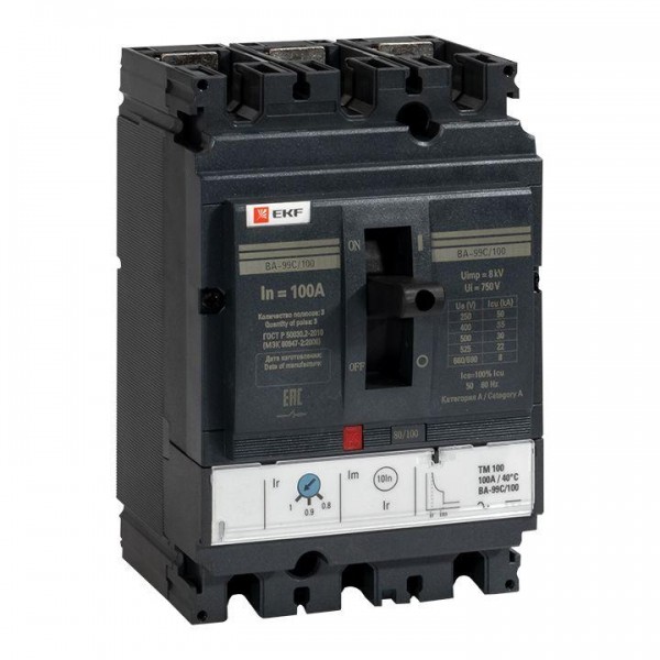  Выключатель автоматический 3п 100/100А 36кА ВА-99C Compact NS PROxima EKF mccb99C-100-100 
