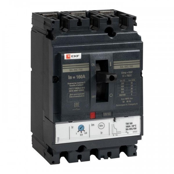  Выключатель автоматический 3п 160/160А 36кА ВА-99C Compact NS PROxima EKF mccb99C-160-160 