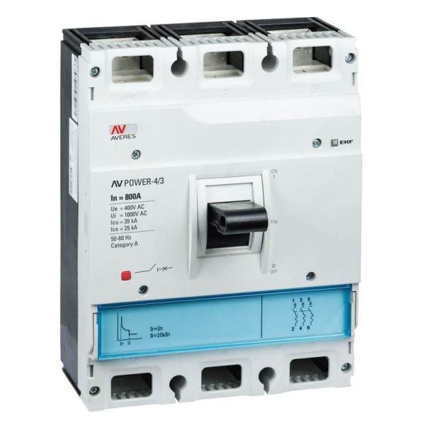  Выключатель автоматический AV POWER-4/3 800А 35кА TR EKF mccb-43-800-TR-av 