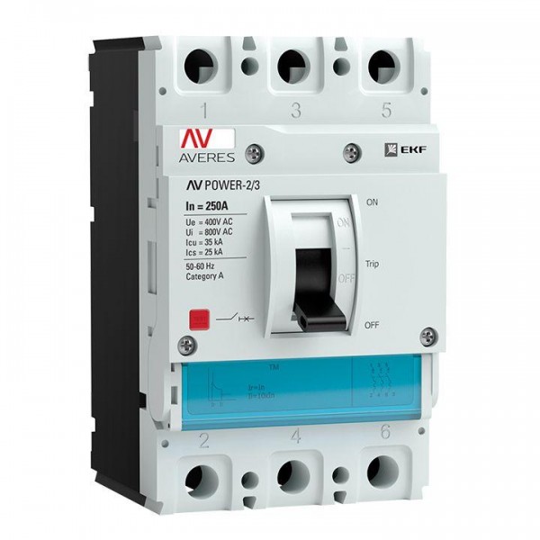  Выключатель автоматический 3п 250А 35кА AV POWER-2/3 TR AVERES EKF mccb-23-250-TR-av 