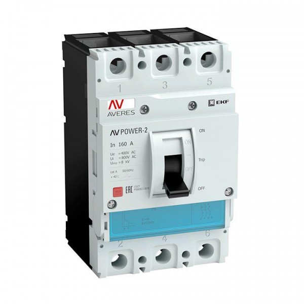  Выключатель автоматический 3п 160А 35кА AV POWER-1/3 TR AVERES EKF mccb-13-160-TR-av 