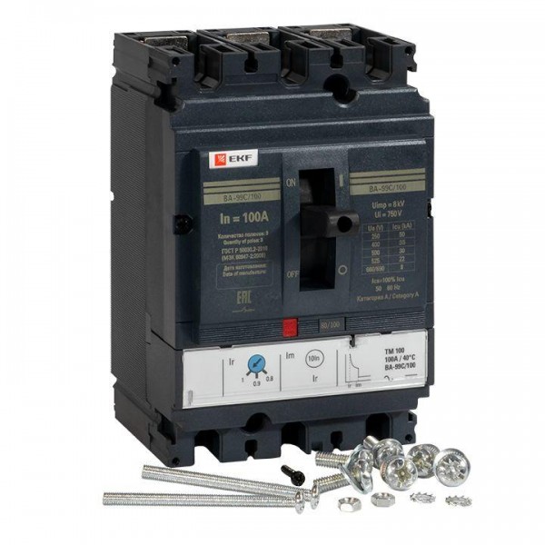  Выключатель автоматический 3п 100/12.5А 36кА ВА-99C Compact NS PROxima EKF mccb99C-100-12.5 