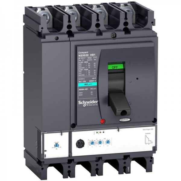  Выключатель автоматический 4п 250А 75кА при 690В NSX400HB1 Micrologic 2.3 SchE LV433621 