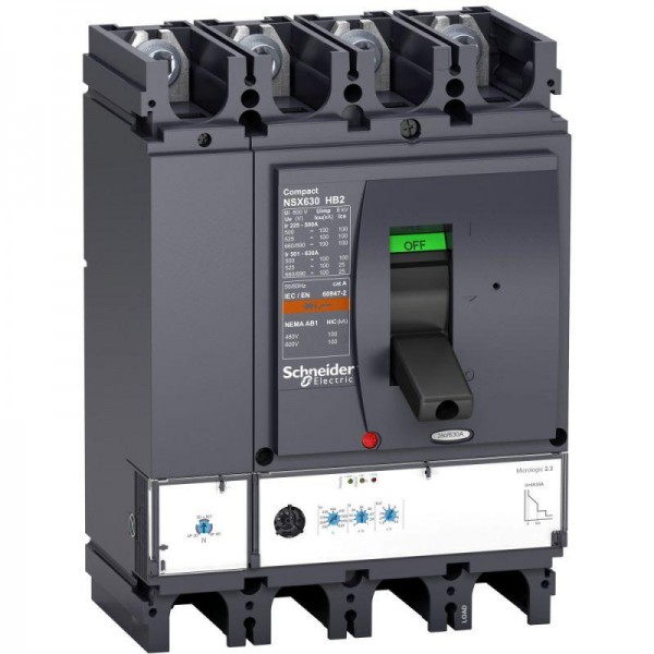  Выключатель автоматический 4п 630А 100кА при 690В NSX630HB2 Micrologic 5.3E SchE LV433741 