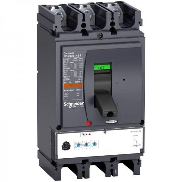  Выключатель автоматический 3п 630А 100кА при 690В NSX630HB2 Micrologic 2.3 SchE LV433740 