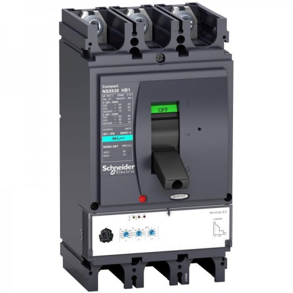  Выключатель автоматический 3п 250А 75кА при 690В NSX400HB1 Micrologic 2.3 SchE LV433620 