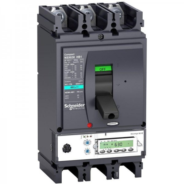  Выключатель автоматический 3п 400А 75кА при 690В NSX400HB1 Micrologic 6.3E SchE LV433628 