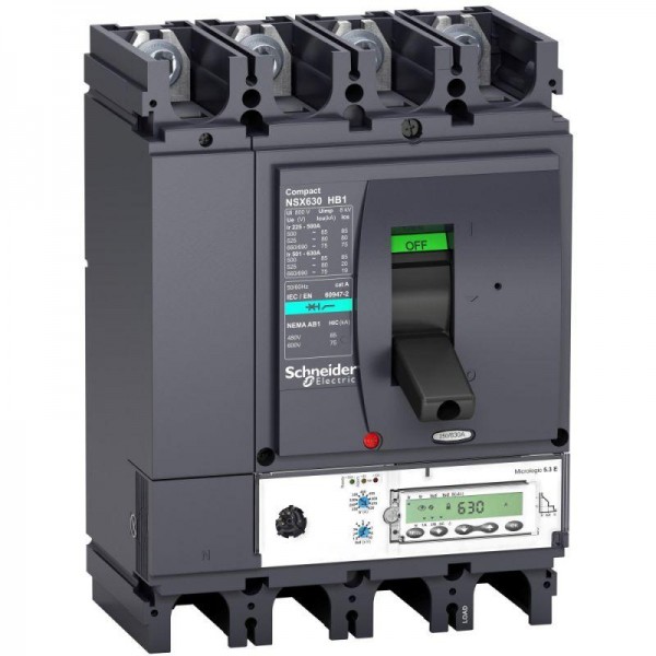  Выключатель автоматический 4п 630А 75кА при 690В NSX630HB1 Micrologic 6.3E SchE LV433725 