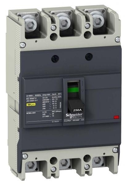  Выключатель автоматический 3п 3т 225А 18кА 400В EZC250F SchE EZC250F3225 