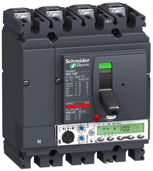  Выключатель автоматический 4п 4т 40А 25кА NSX100B Micrologic 5.2A SchE LV429877 