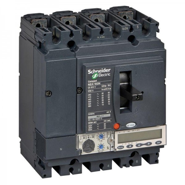  Выключатель автоматический 4п 4т 160А 50кА NSX160N Micrologic 5.2A SchE LV430895 