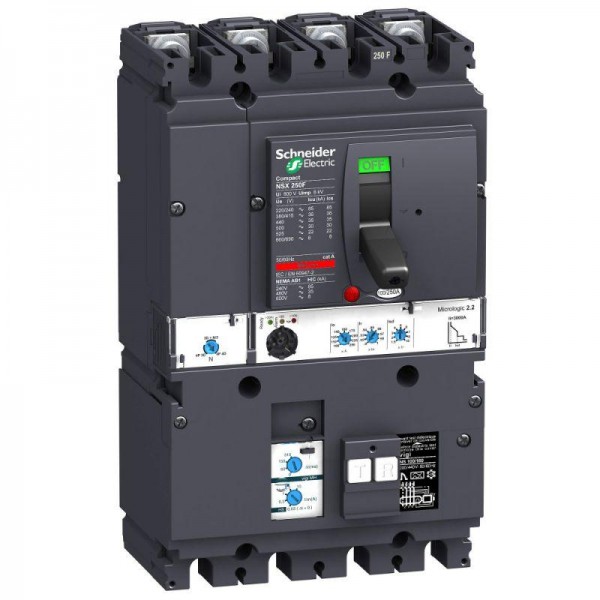  Выключатель автоматический 4п 4т 250А 25кА NSX250B Micrologic 2.2 VIGI MH SchE LV431985 