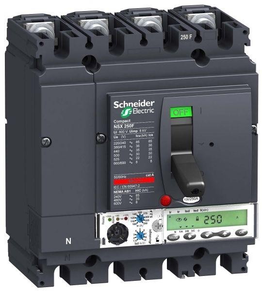  Выключатель автоматический 4п 4т 100А 36кА NSX250F Micrologic 5.2A SchE LV431867 