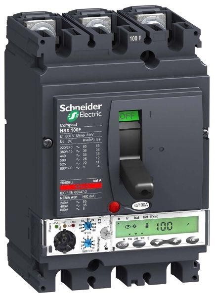  Выключатель автоматический 3п 3т 40А 36кА NSX100F Micrologic 5.2A SchE LV429882 