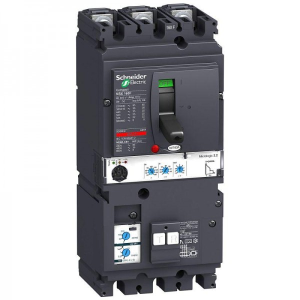  Выключатель автоматический 3п 3т 160А 36кА NSX160F Micrologic 2.2 VIGI MH SchE LV430970 