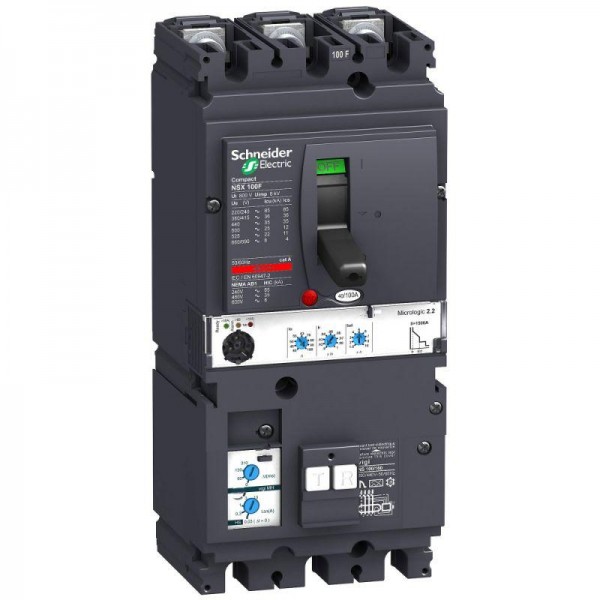  Выключатель автоматический 3п 3т 100А 36кА NSX100F Micrologic 2.2 VIGI MH SchE LV429970 