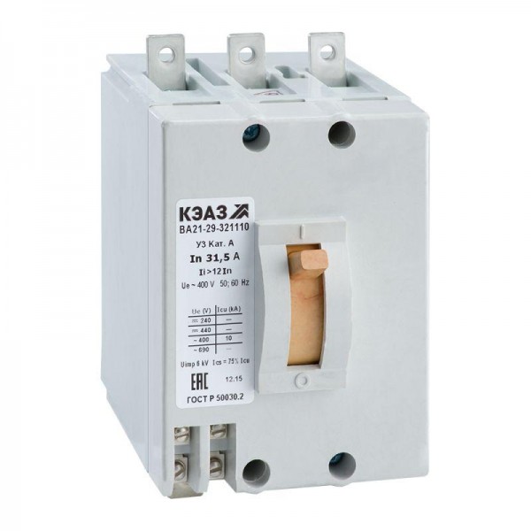  Выключатель автоматический 2А 4Iн ВА21-29-342810 У3 АЭС 400В AC НР=220В AC/DC КЭАЗ 101036 