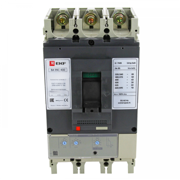  Выключатель автоматический 3п 400/250А 45кА ВА-99C Compact NS PROxima EKF mccb99C-400-250 
