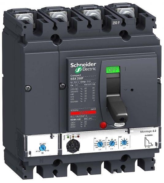  Выключатель автоматический 4п 4т 250А 36кА NSX250F Micrologic 2.2 SchE LV431780 