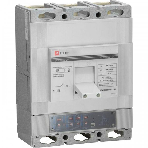  Выключатель автоматический 3п 800/800А 35кА ВА-99 PROxima электр. расцеп. EKF mccb99-800-800e 