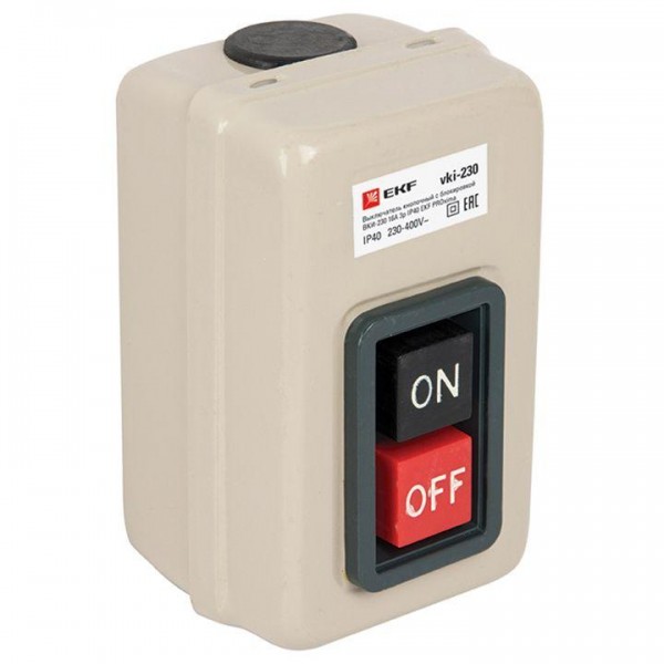  Выключатель кнопочный с блокировкой ВКИ-230 3п 16А IP40  PROxima EKF vki-230 