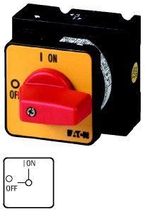  Выключатель 6п Ie=25А пол.0-1 90град. перед. креп. T3-6-13/E-RT красн. ручка EATON 004225 
