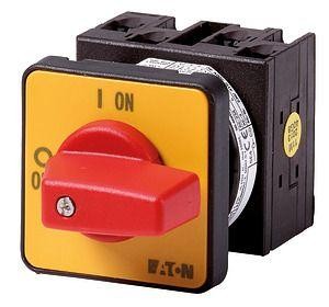  Переключатель кулачковый 3P+N Ie=12А пол.0-1 90град. 48х48мм T0-2-8900/E-RT красн. ручка EATON 207399 