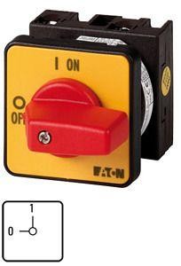  Выключатель 1п Ie=12А перед. креп. T0-1-8200/E-RT красн. ручка EATON 009474 