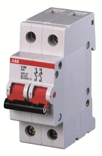  Рубильник 2п E202r 125А рычаг красн. ABB 2CDE282001R0125 