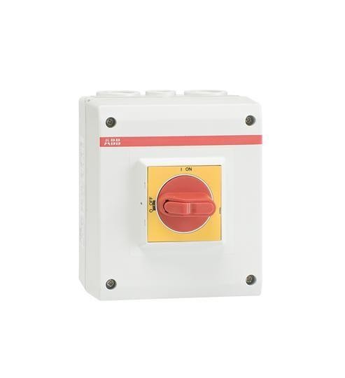  Рубильник OTP32BA4M 2хM25+M16 красн/желт. рукоятка в боксе ABB 1SCA022459R6780 