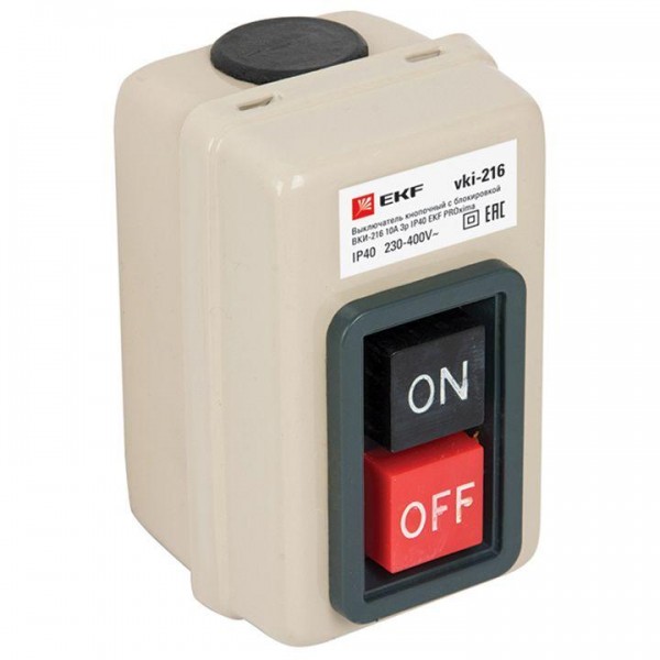  Выключатель кнопочный с блокировкой ВКИ-216 3п 10А IP40  PROxima EKF vki-216 