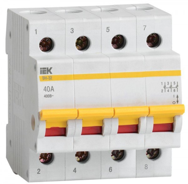  Выключатель нагрузки ВН-32 40А/4П IEK MNV10-4-040 